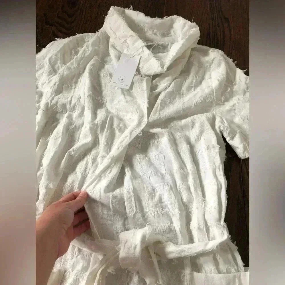 Corey Lynn Calter Women’s XS White Milly Cowl Neck Deep Pocket Midi Dress - NWT! - Picture 8 of 14